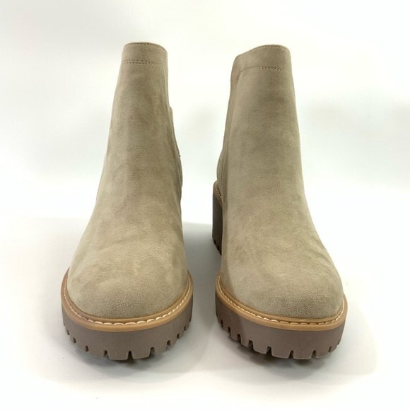 Dv Dolce Vita Faux Leather Platform Bootie Rango Lug Sole Wedge Tan 8.5 - Picture 5 of 14